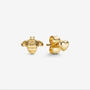 Pandora Shine Mismatch Bee & Heart Earrings